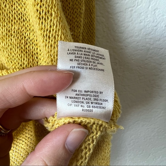 SOLD Anthropologie Sparrow Yellow Knit Sweater - Picture 6 of 8